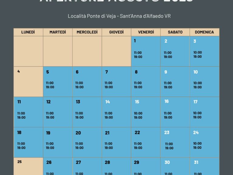 calendario agosto 2025 veja park