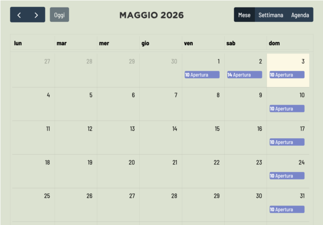 Calendario maggio